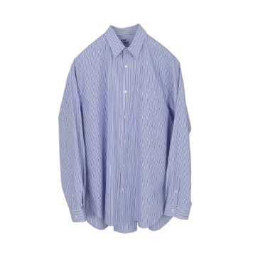 KICK THE BEATUnisex Relaxed Cotton Shirts(Blue Navy Stripe)