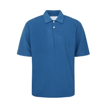 YOUNEEDGARMENTS x TEXT&amp;SLNCFrench Terry Polo Shirt(Blue)50% OFF
