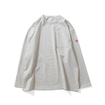 HORLISUNLawrence Overfit Long Sleeve pocket T-shirt(Melange Grey)