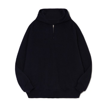 POTTERY Comfort Half Zip-up Hooded Sweat Shirt(Dark Navy)