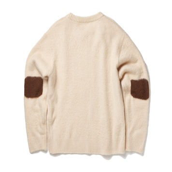 AMFEAST* RESTOCK *Elbow Patched Sweater(Cream/Brown)30%OFF