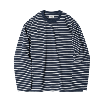 ROUGH SIDE108. Primary Long Sleeve(Navy Stripe)