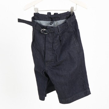 DOCUMENTIndigo Denim Belted Shorts(Indigo)