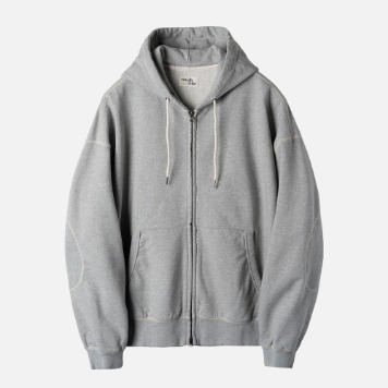 ROUGH SIDE[Signature]Oversized Zip Up Hoodie(M.Grey)