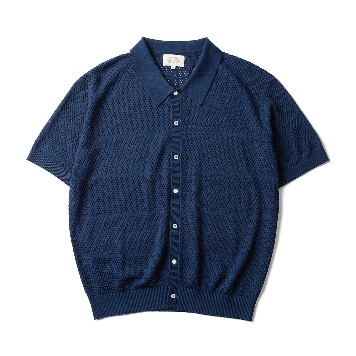 AMFEASTAmalfi Crochet Half Shirts(Navy)