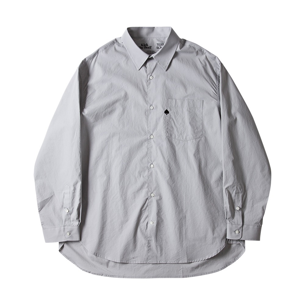 BEAT &amp; SLNCSpade Embroidered Relaxed Poplin Shirts(Light Grey)30% OFF