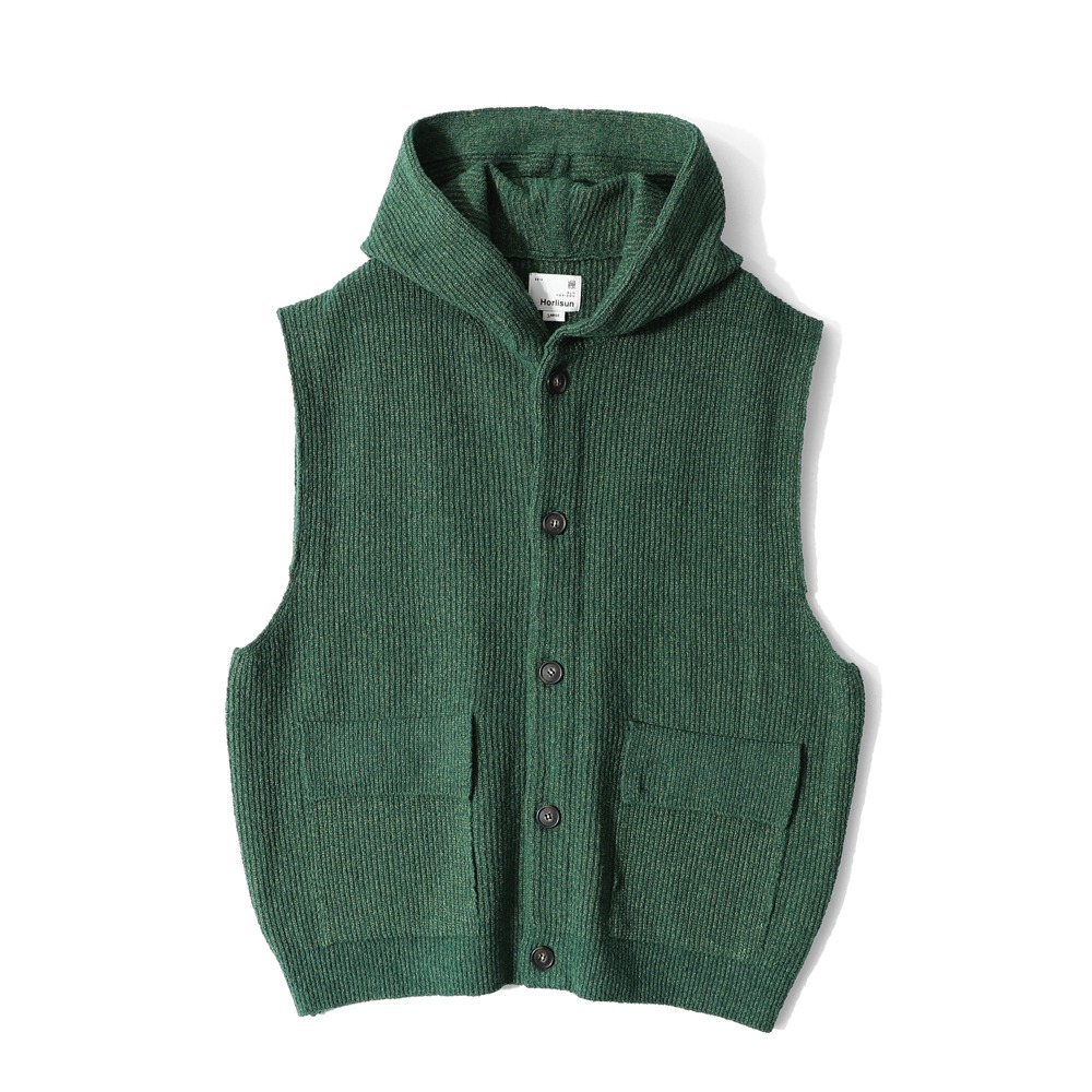 HORLISUNAcorn Hoodie Vest Cardigan Cotton Knit(Smart Green)