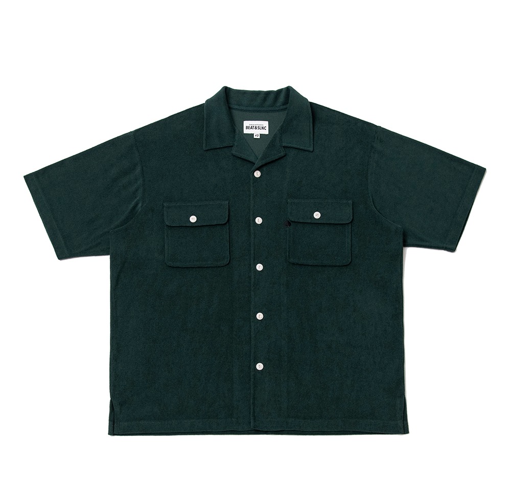 BEAT &amp; SLNCTerry Half Two Pocket Shirts(Green)