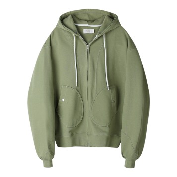 YOUNEEDGARMENTSCurved Hooded Sweat Parka(L.Green)
