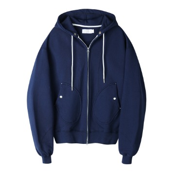 YOUNEEDGARMENTSCurved Hooded Sweat Parka(Navy)