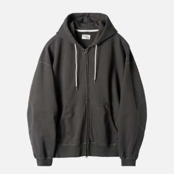 ROUGH SIDE[Signature]Oversized Zip Up Hoodie(Charcoal)